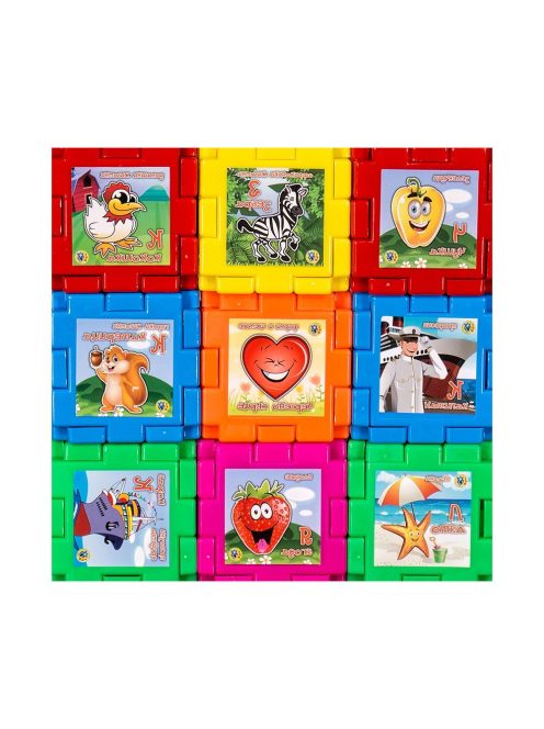 Constructor cu cuburi cu imagini și cuvinte în limba engleză