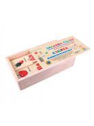 Puzzle din lemn pentru copii cu alfabet bulgăresc (60 piese)